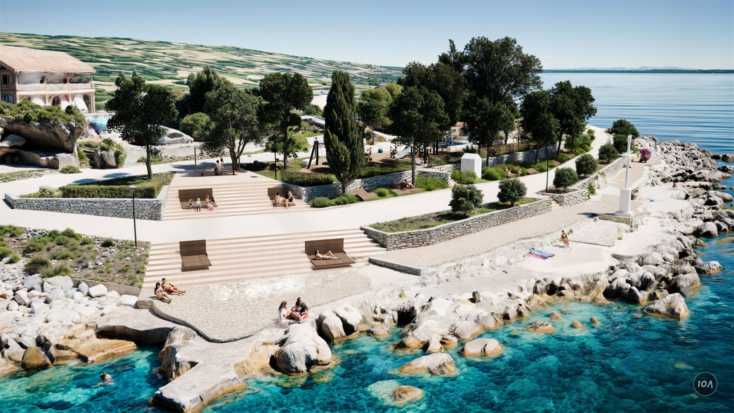 Park i igralište Lun, Lun, otok Pag